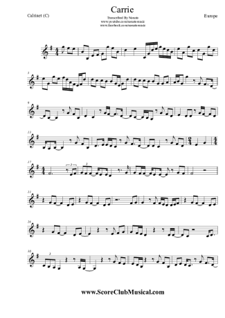 Europe  score for Clarinet (C)