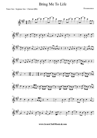 Evanescence  score for Clarinet (Bb)