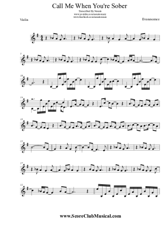 Evanescence  score for Violin