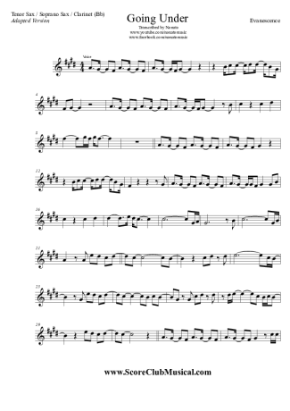 Evanescence  score for Tenor Saxophone Soprano (Bb)