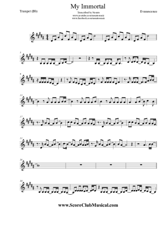 Evanescence  score for Trumpet