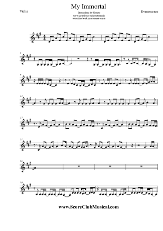 Evanescence  score for Violin