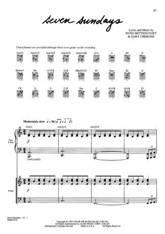 Extreme Seven Sundays score for Guitar