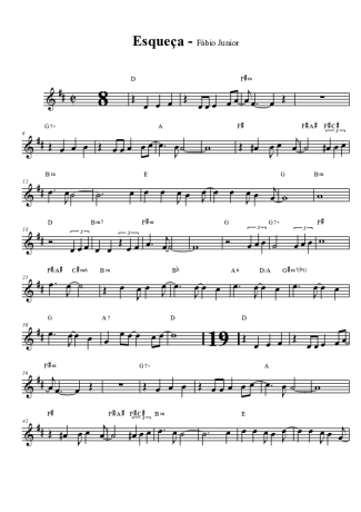 Fábio Jr. Esqueça score for Clarinet (Bb)