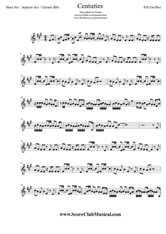 Fall Out Boy  score for Clarinet (Bb)