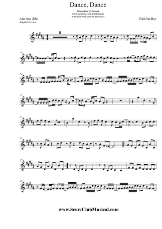 Fall Out Boy Dance, Dance score for Alto Saxophone