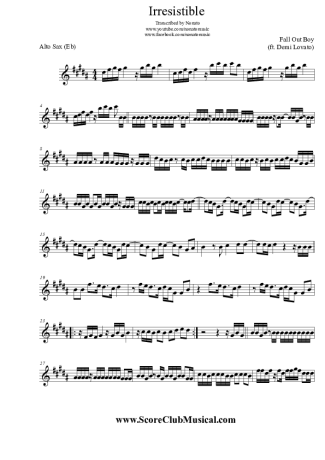 Fall Out Boy Irresistible (ft. Demi Lovato) score for Alto Saxophone