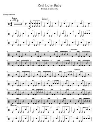 Father John Misty Real Love Baby score for Drums