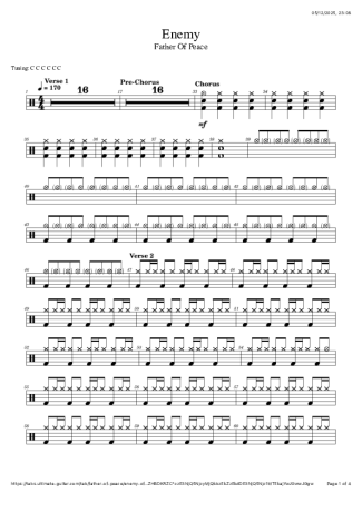 Father Of Peace Enemy score for Drums
