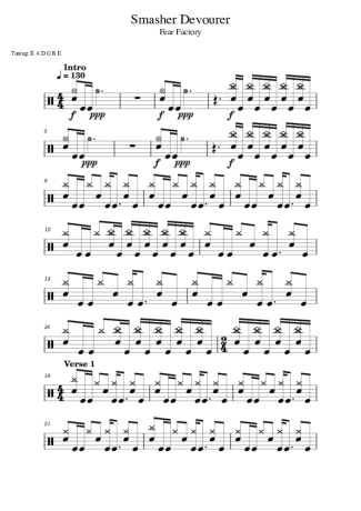 Fear Factory Smasher Devourer score for Drums