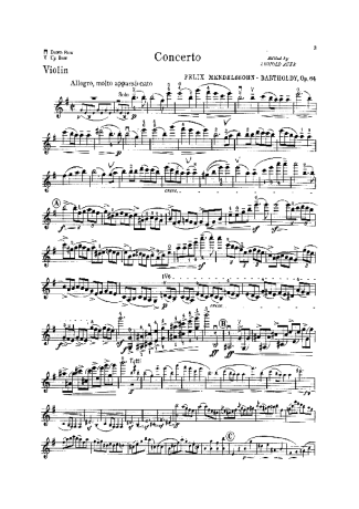 Felix Mendelssohn  score for Violin