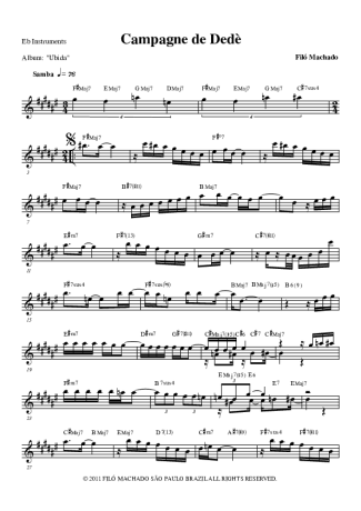 Filó Machado Campagne De Dedè score for Alto Saxophone