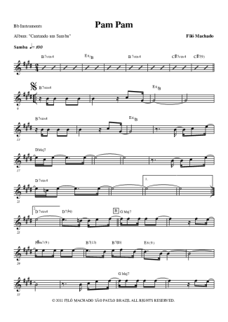 Filó Machado Pam Pam score for Clarinet (Bb)