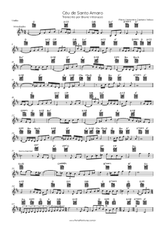 Flavio Venturine Céu De Santo Amaro (feat.  Caetano Veloso) score for Acoustic Guitar