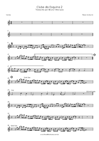 Flavio Venturine Clube Da Esquina 2 score for Violin