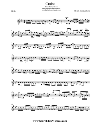 Florida Georgia Line Cruise score for Violin