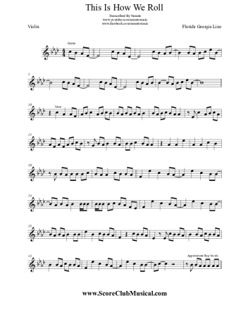 Florida Georgia Line  score for Violin