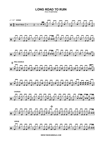 Foo Fighters  score for Drums