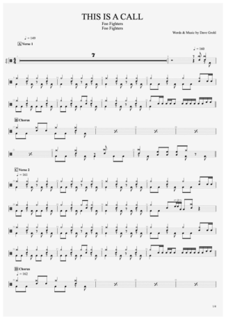 Foo Fighters  score for Drums