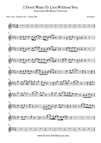 Foreigner  score for Clarinet (Bb)