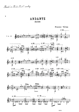 Francisco Tárrega  score for Acoustic Guitar