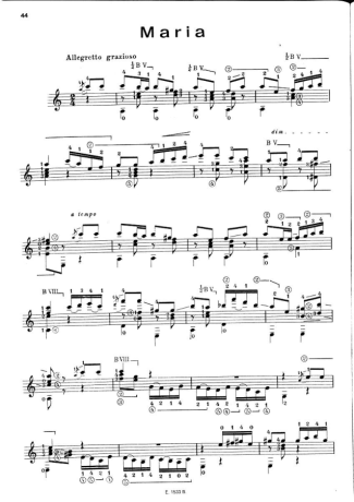 Francisco Tárrega  score for Acoustic Guitar