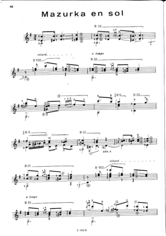 Francisco Tárrega  score for Acoustic Guitar