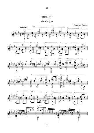 Francisco Tárrega  score for Acoustic Guitar