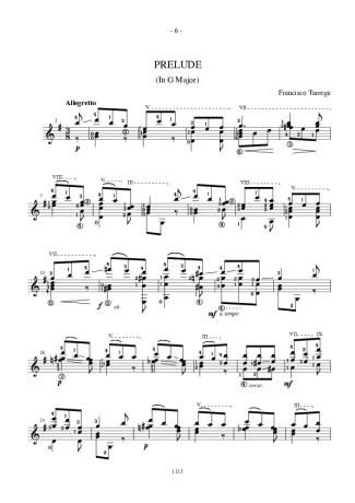 Francisco Tárrega  score for Acoustic Guitar