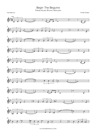 Frank Sinatra Begin The Beguine score for Clarinet (C)