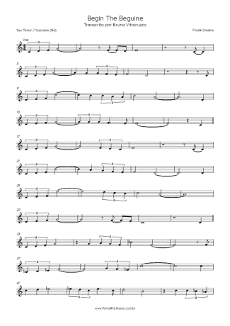 Frank Sinatra  score for Tenor Saxophone Soprano (Bb)