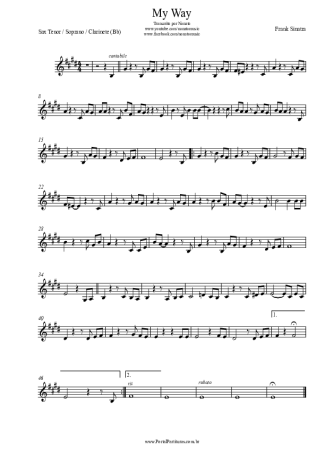 Frank Sinatra  score for Clarinet (Bb)