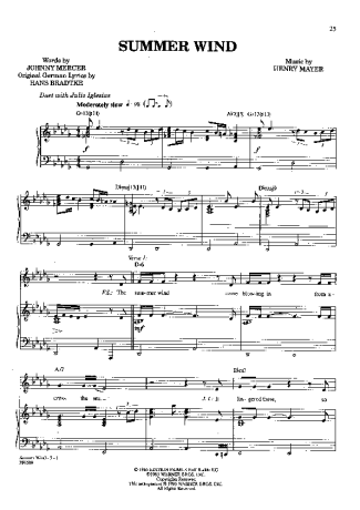 Frank Sinatra  score for Piano