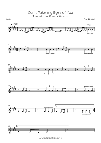 Frankie Valli Can´t Take My Eyes Of You score for Harmonica