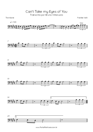 Frankie Valli  score for Trombone