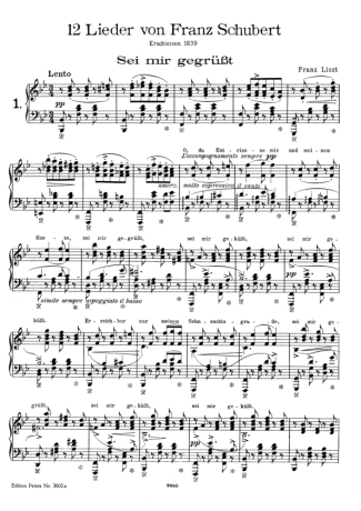 Franz Liszt  score for Piano