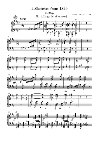 Franz Liszt  score for Piano