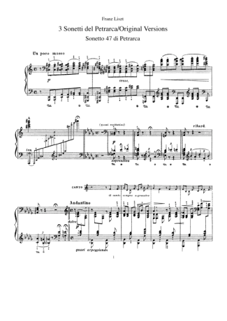 Franz Liszt  score for Piano