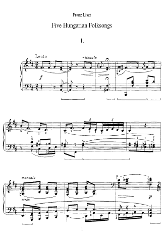 Franz Liszt  score for Piano