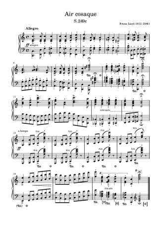 Franz Liszt  score for Piano