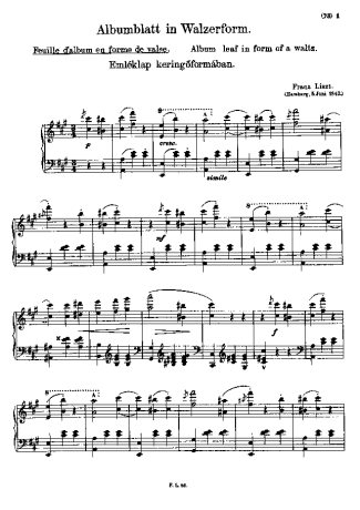 Franz Liszt  score for Piano