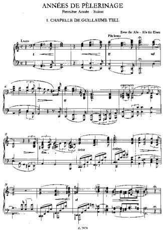 Franz Liszt  score for Piano