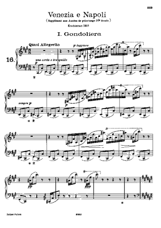 Franz Liszt  score for Piano