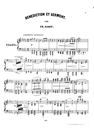 Franz Liszt Bénédiction Et Serment S.396 score for Piano