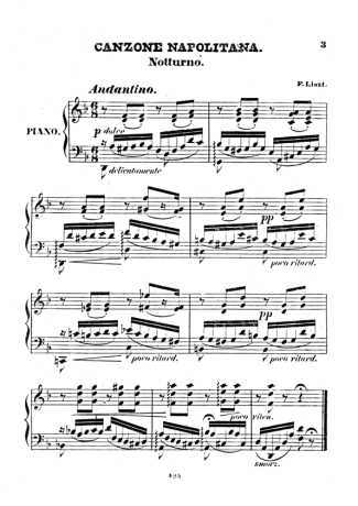 Franz Liszt Canzone Napolitana S.248 score for Piano