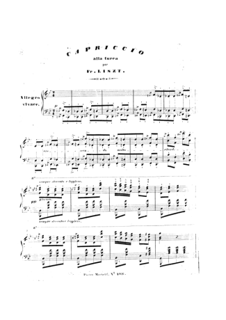 Franz Liszt Capriccio Alla Turca Sur Des Motifs De Beethoven S.388 score for Piano