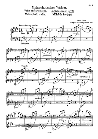 Franz Liszt  score for Piano