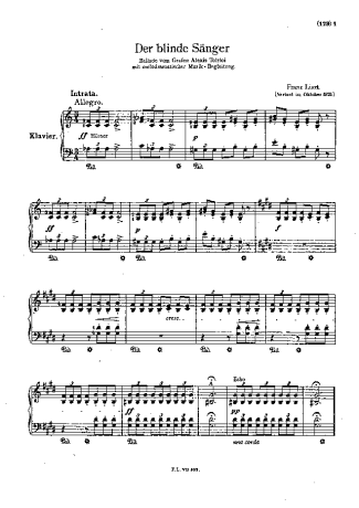 Franz Liszt  score for Piano