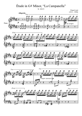 Franz Liszt  score for Piano