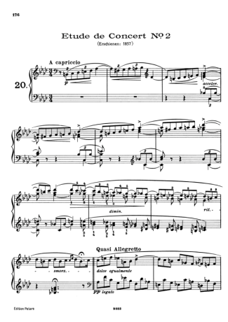 Franz Liszt Études De Concert Nº02 S.144 score for Piano